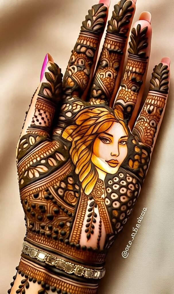 easy mehndi design for front hands arabic​
