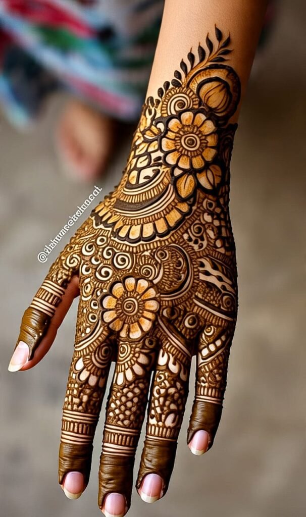 easy simple arabic mehndi designs for back hands​