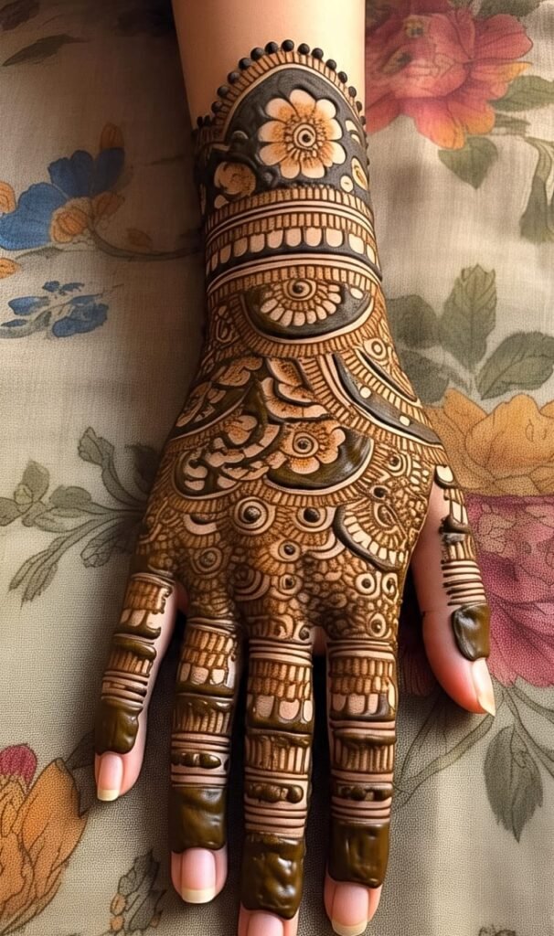 mehndi design back hand arabic easy​