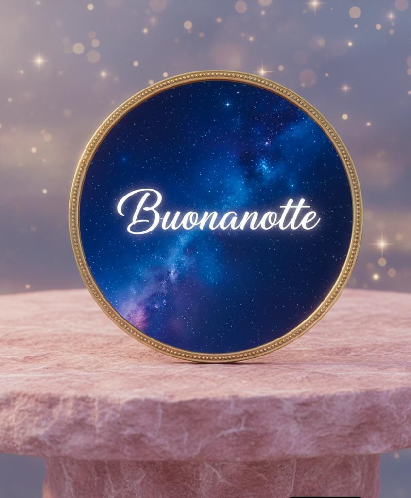 In un’immagine una pietra rosa contadino dà un messaggio di buonanott