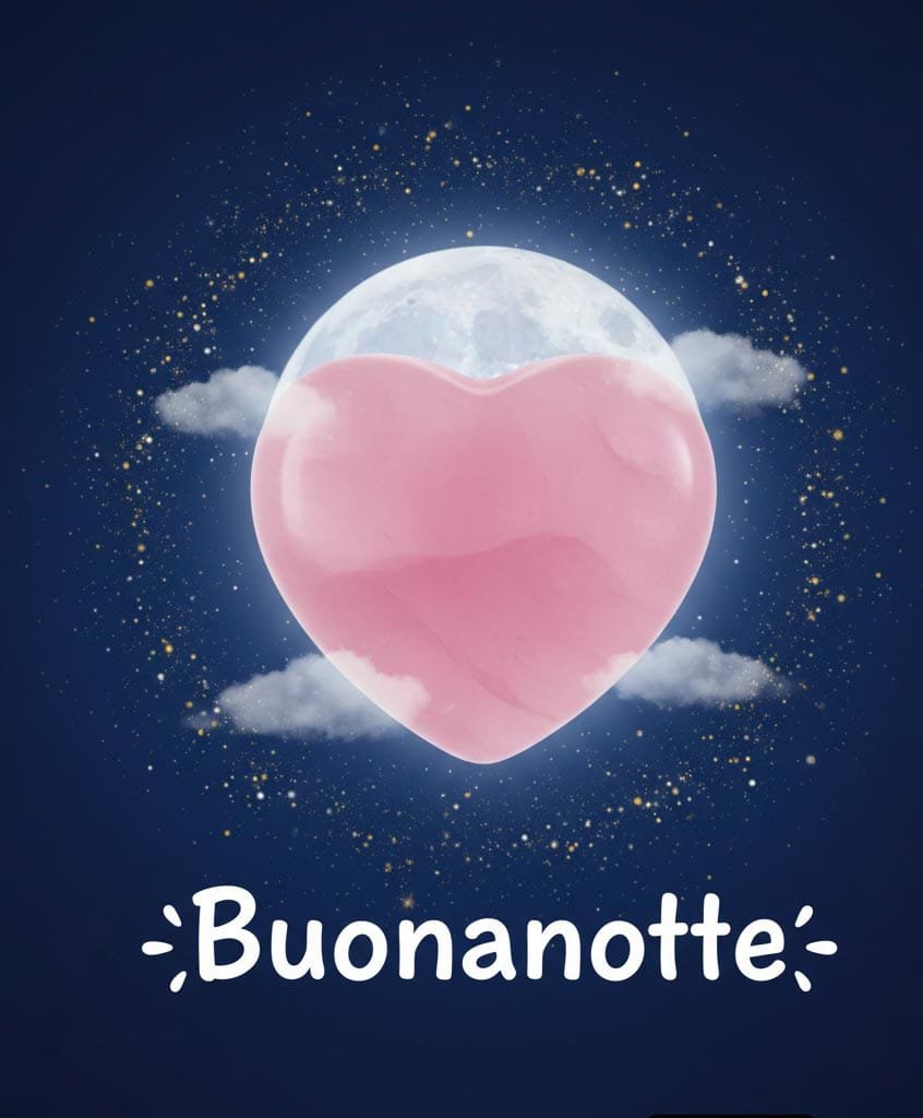 Nel cielo con pietre rosa dà un messaggio di buonanotte