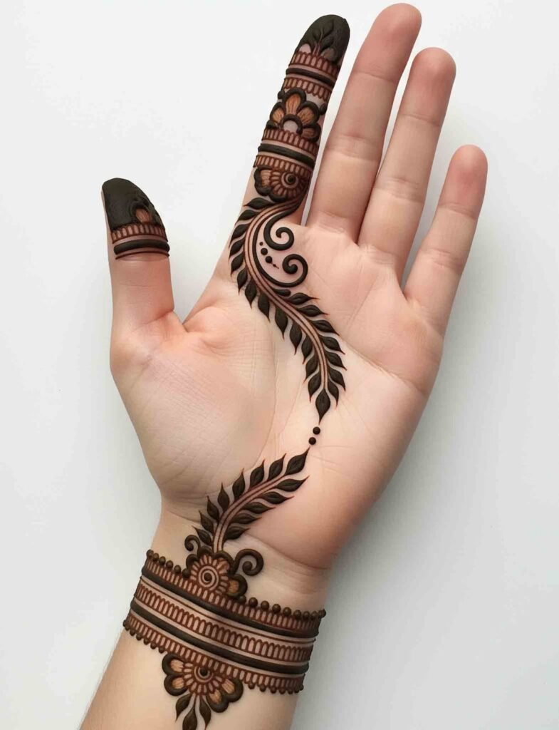 one finger arabic mehndi design​