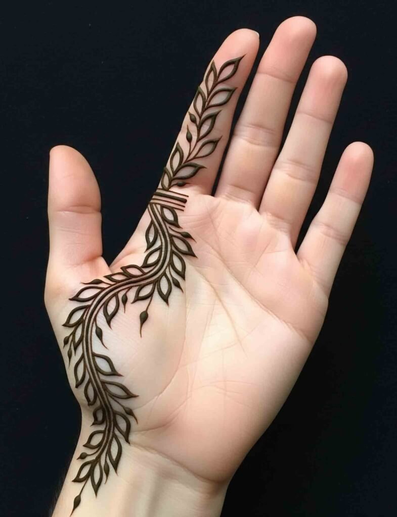 one finger easy mehndi design​