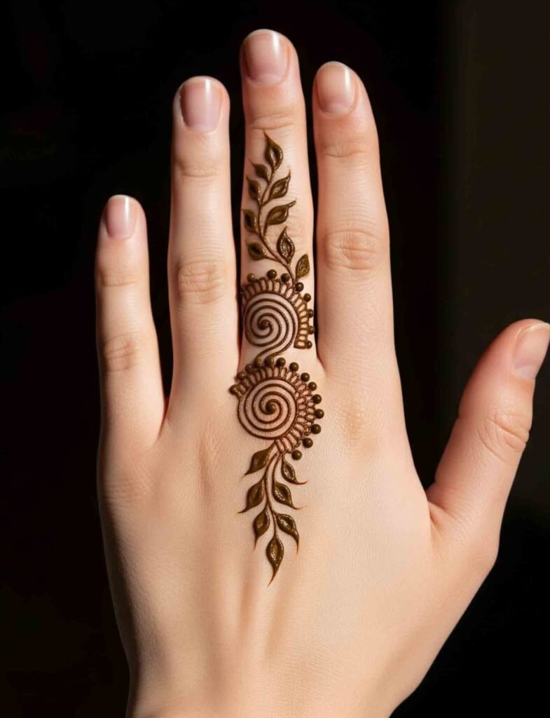 simple mehndi design one finger​