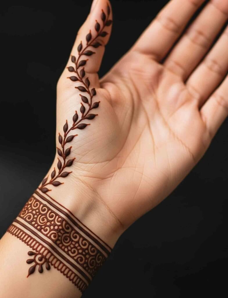 one finger simple mehndi design​