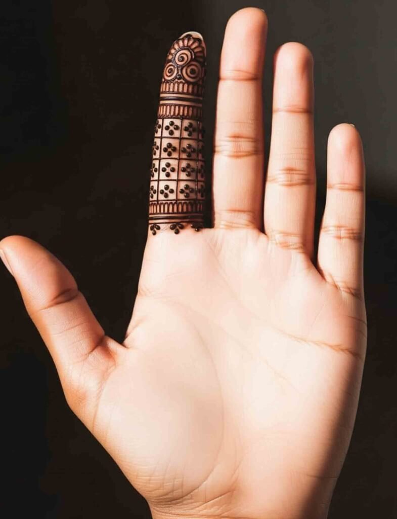 only one finger mehndi design​