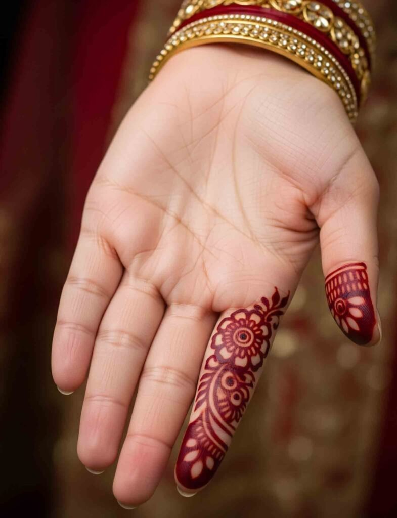 simple mehndi design one finger​