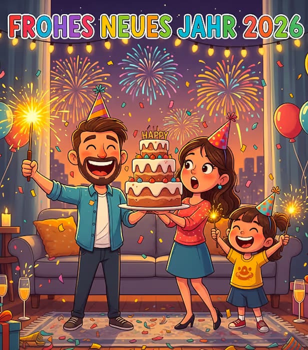 frohes neues jahr 2026 lustig bilder​