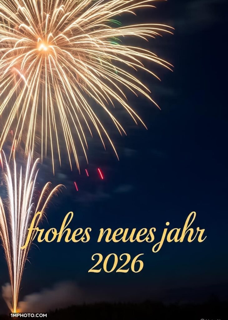 Buntes Feuerwerk, ich wünsche euch allen ein frohes neues Jahr