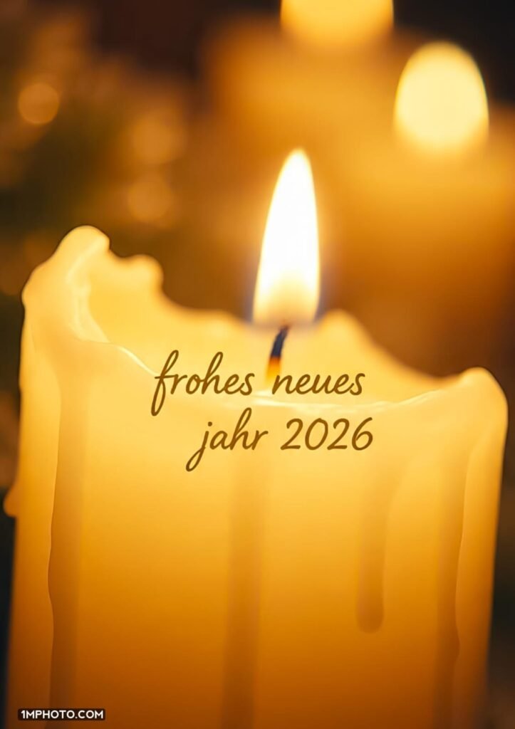 Neujahrsbilder mit Kerzen, die ein Gefühl von Frieden vermitteln