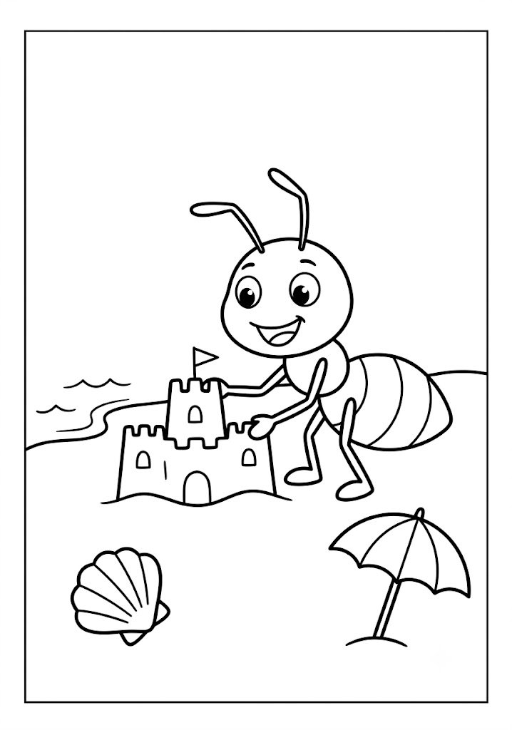 Ant Beach Coloring Pages