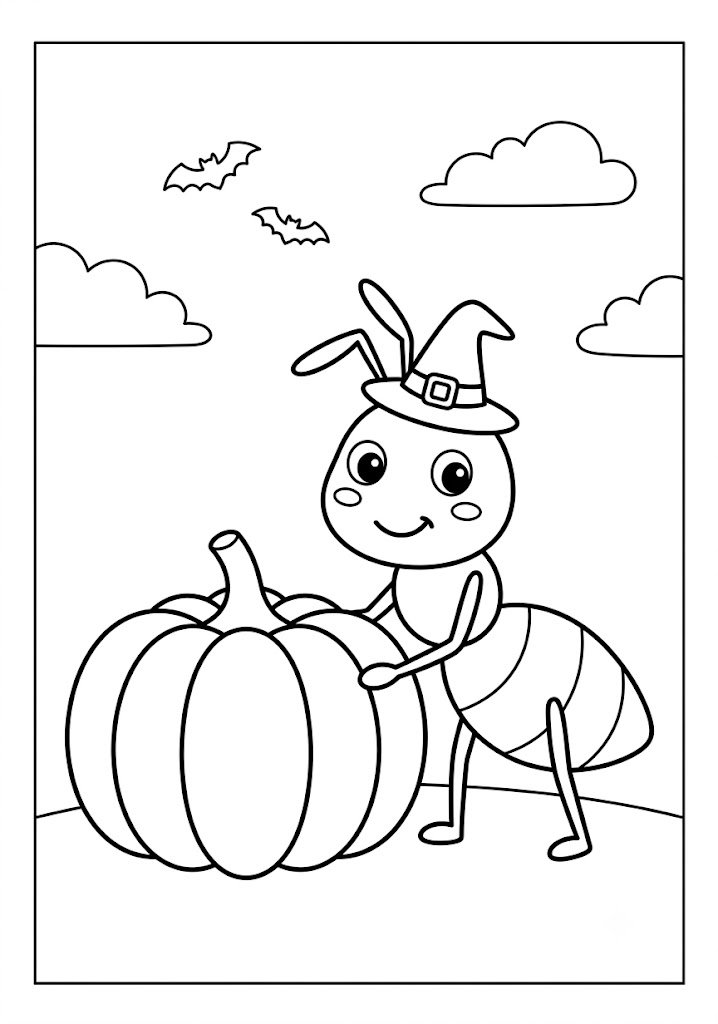 Ant Halloween Coloring Pages