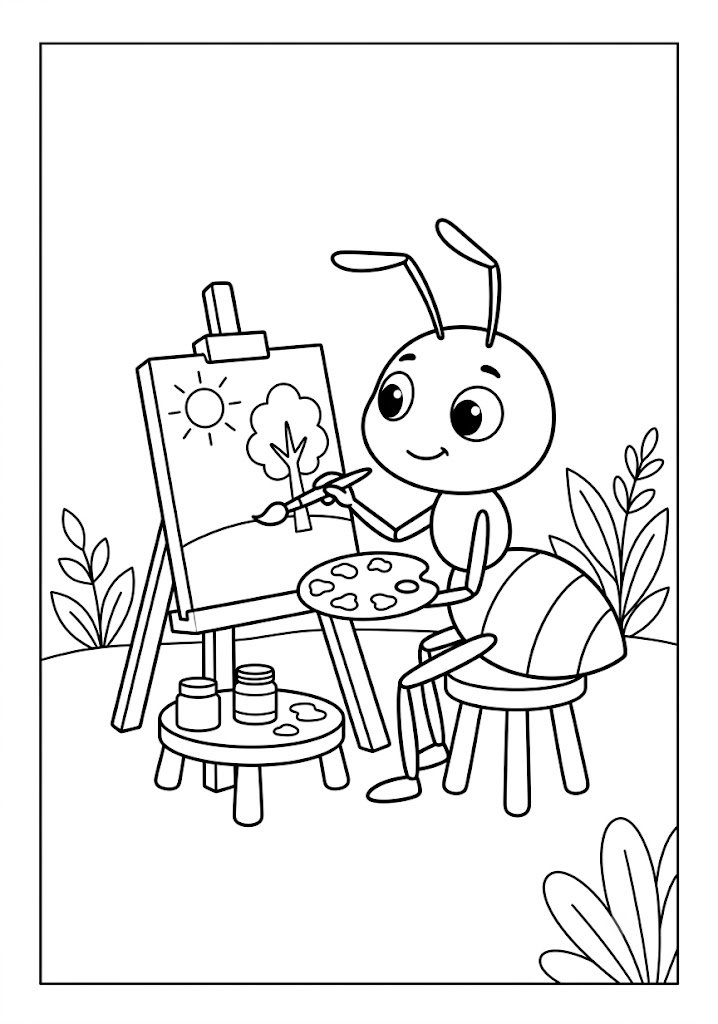 Ant Painting Coloring Pages