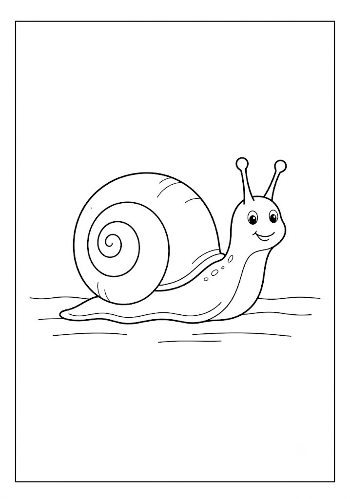 Cute Snail Coloring Pages