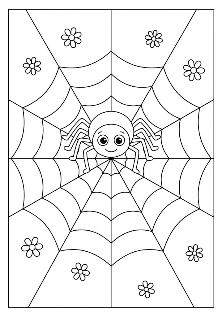 Cute Spider Coloring Pages