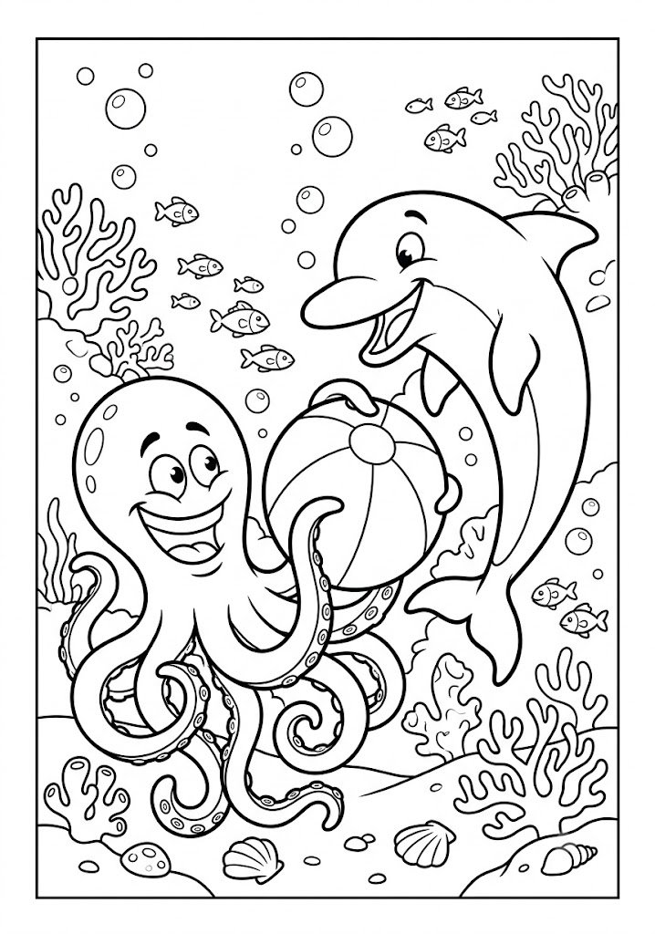 Dolphin Playing With a Giant Octopus