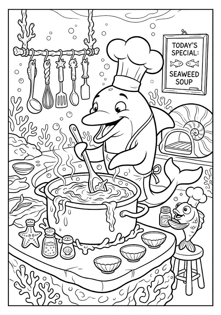 Dolphin as an Underwater Chef