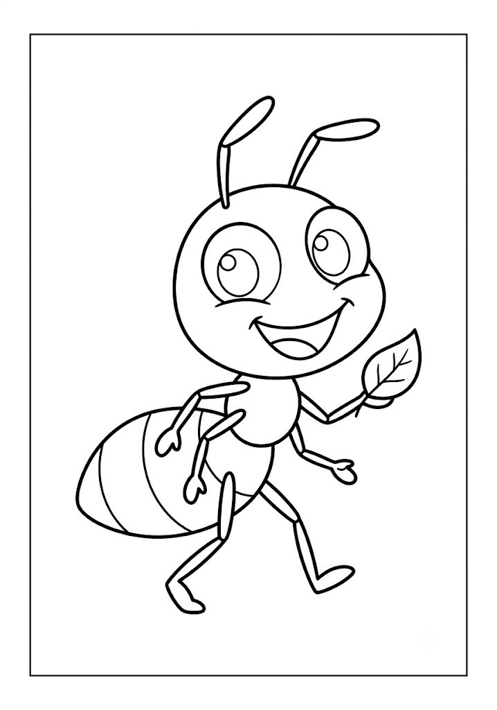 Funny Ant Coloring Pages