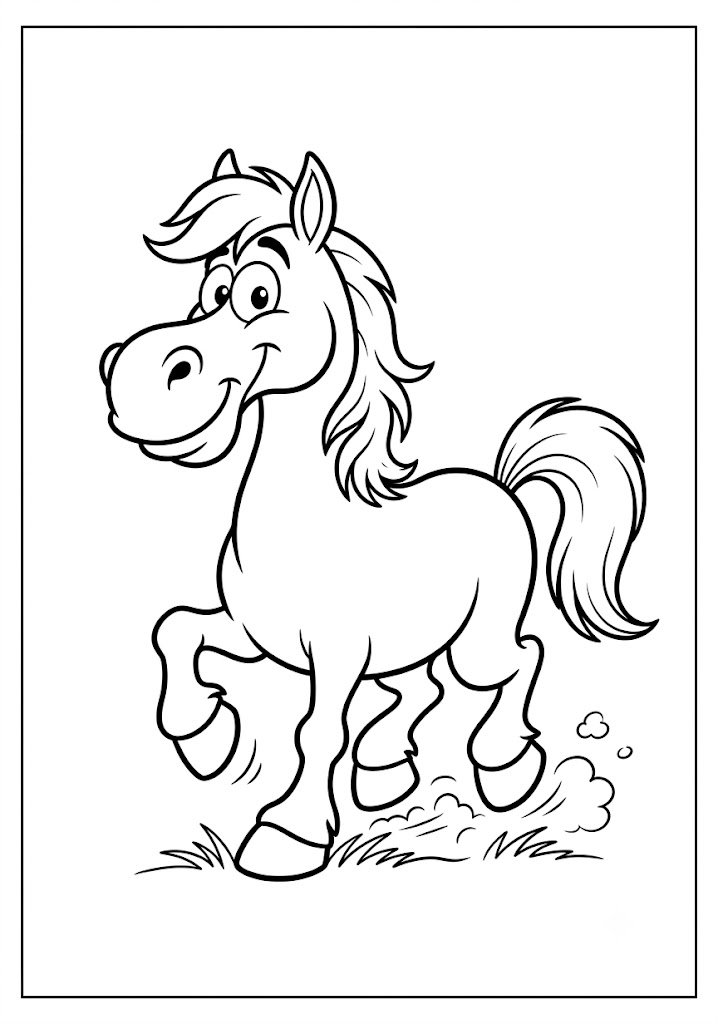 Funny Horse Coloring Page