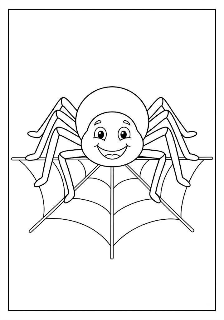 Funny Spider Coloring Pages