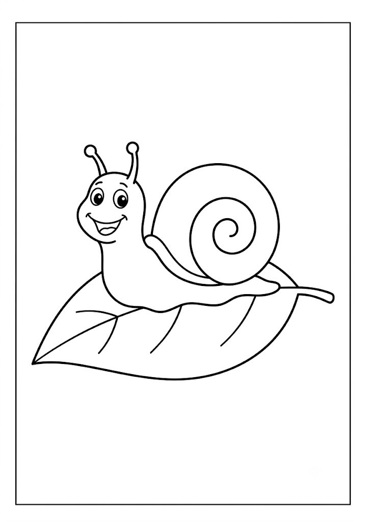 Happy Snail Coloring Pages