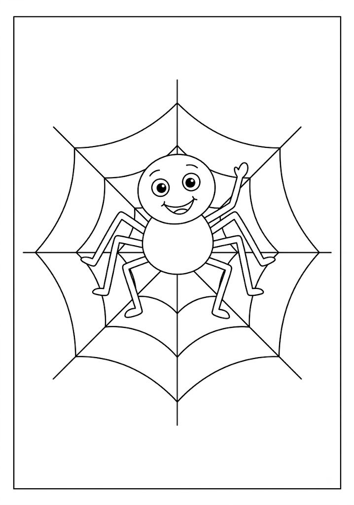 Happy Spider Coloring Pages