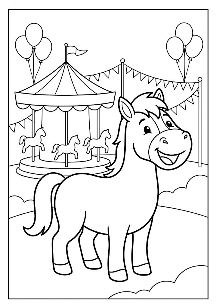Horse Carnival Coloring Pages