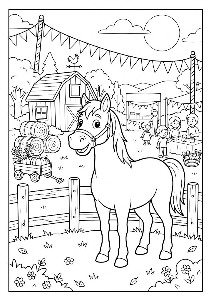 Horse Farm Festival Coloring Pages