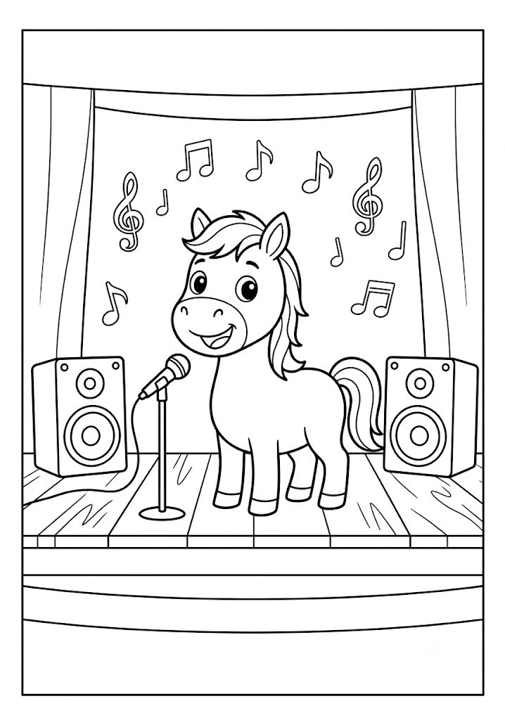 Horse Music Festival Coloring Pages
