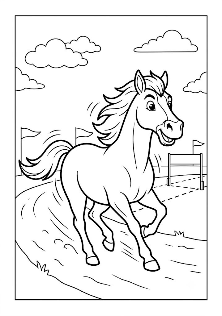 Horse Sports Day Coloring Pages