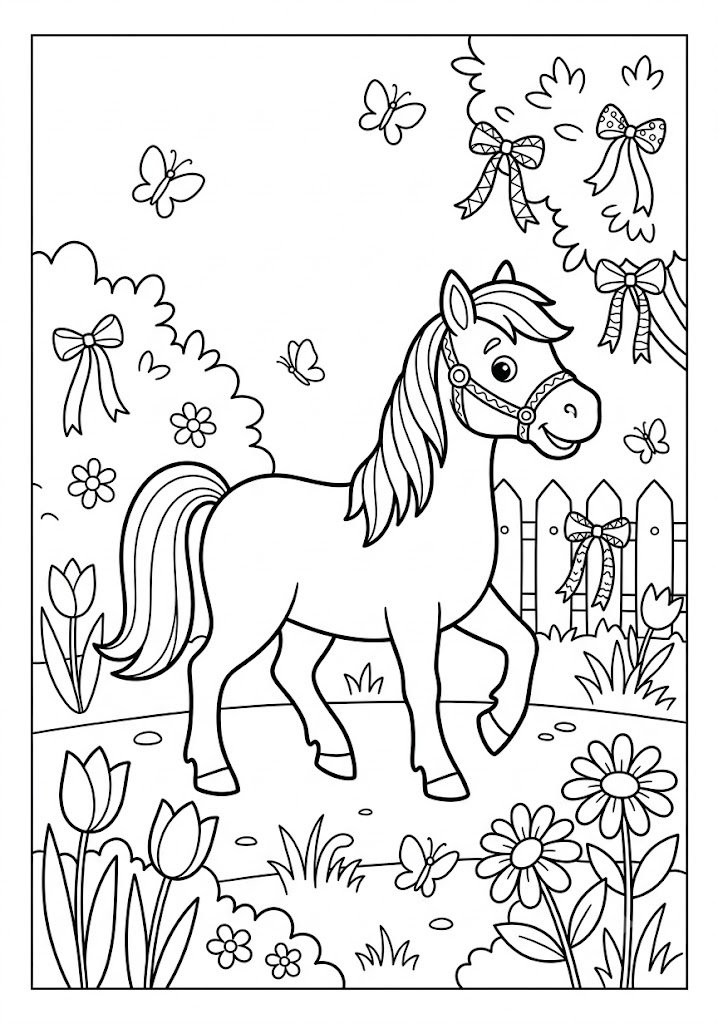 Horse Spring Festival Coloring Pages