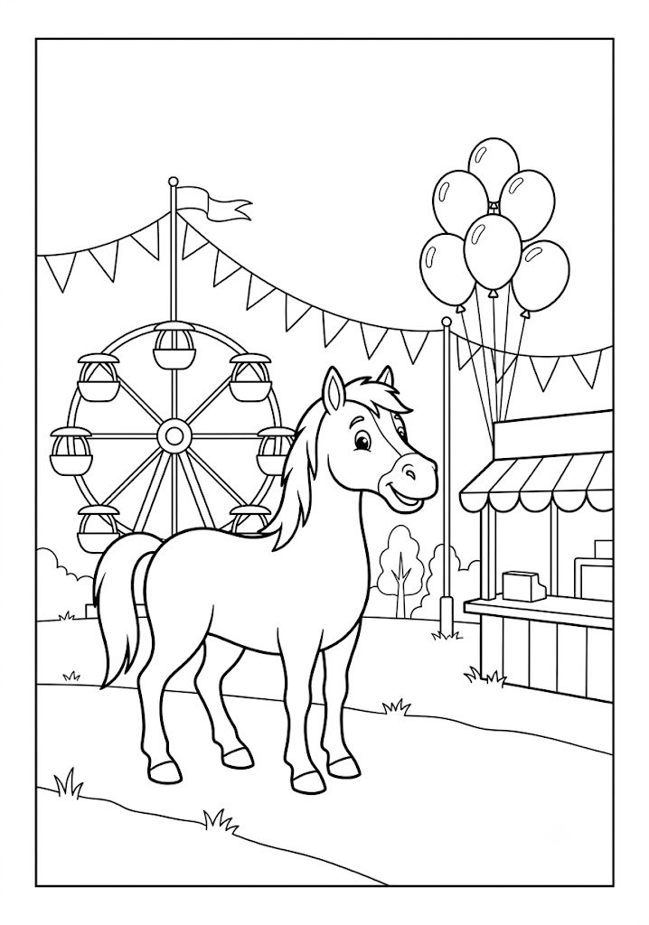 Horse Winter Festival Coloring Pages