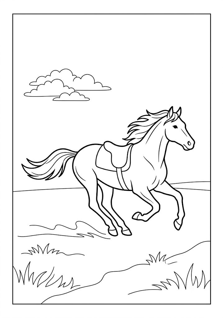 Running Horse Coloring Pages