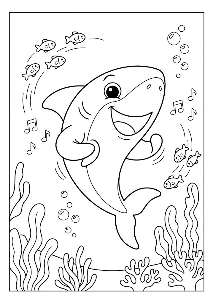 Shark Dancing Coloring Pages
