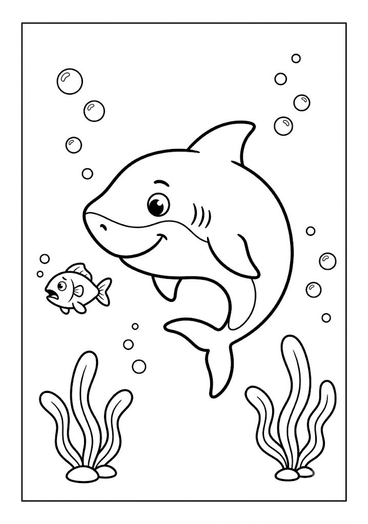 Shark Eating Fish Coloring Pages