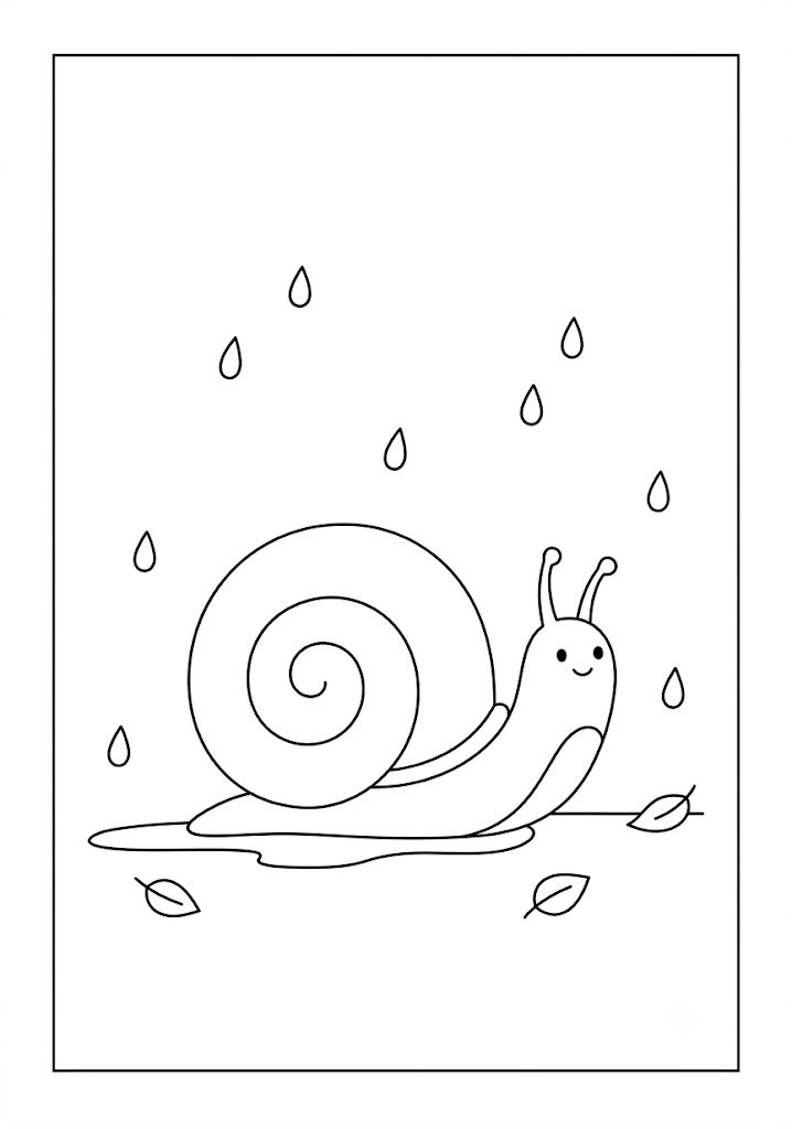 Snail After Rain Coloring Pages