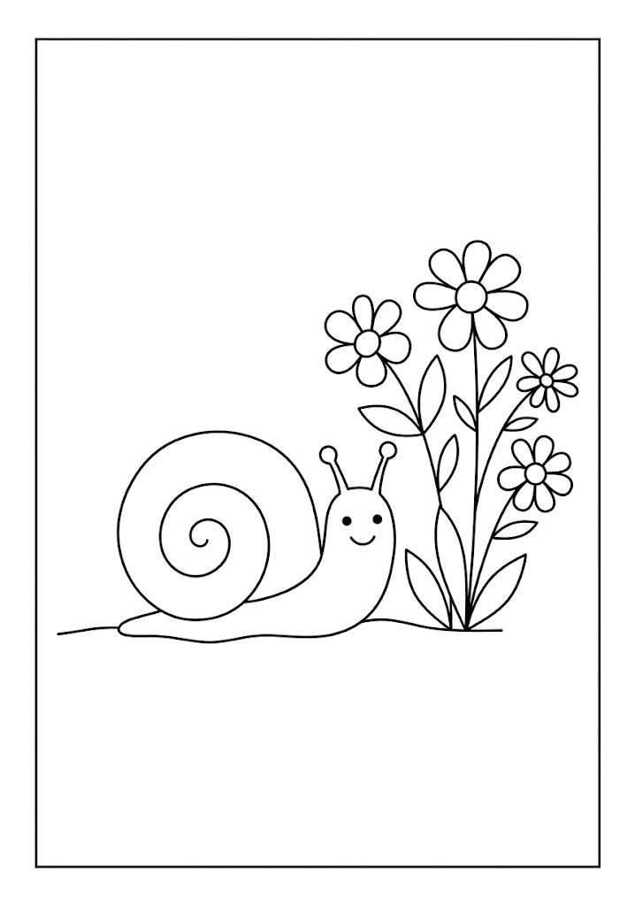Snail Garden Coloring Pages