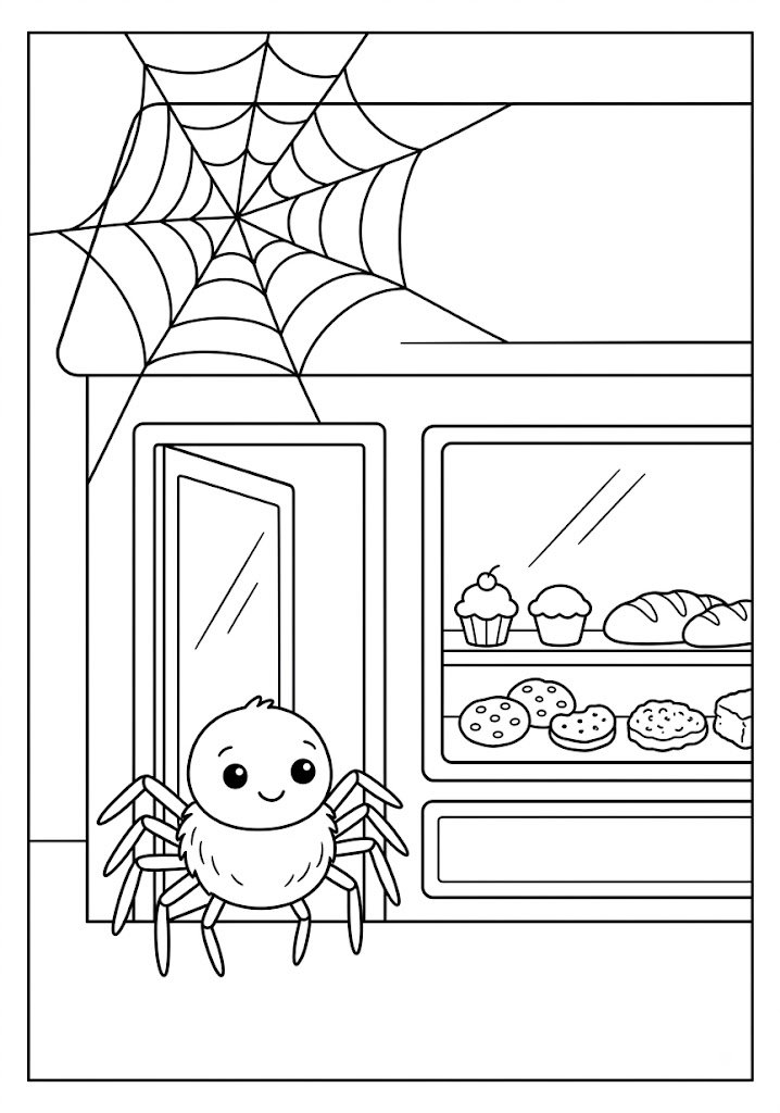 Spider Bakery Coloring Pages
