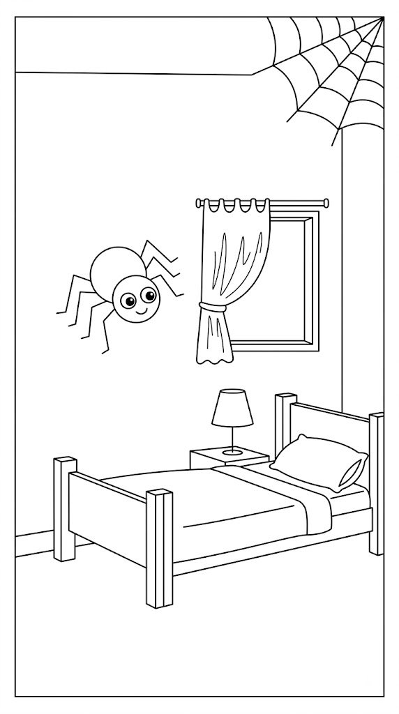 Spider Bedroom Coloring Pages