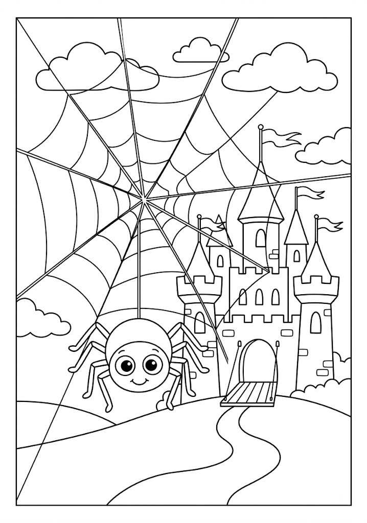 Spider Castle Coloring Pages