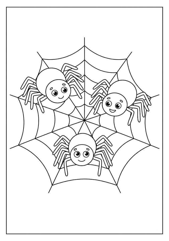 Spider Family Coloring Pages