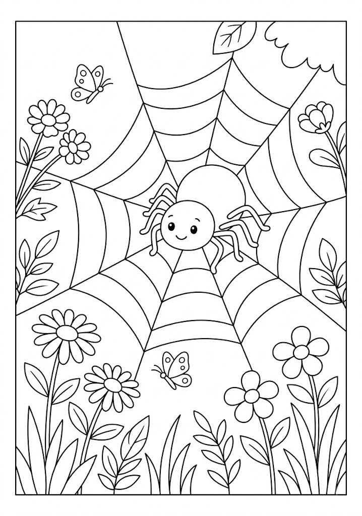 Spider Garden Coloring Page