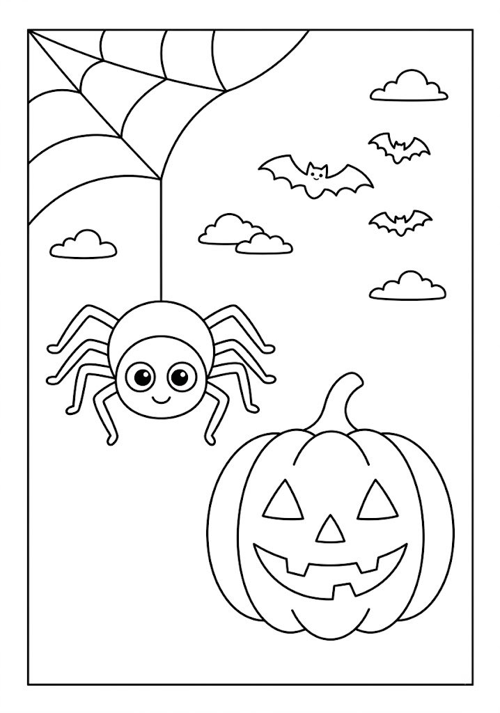 Spider Halloween Coloring Pages