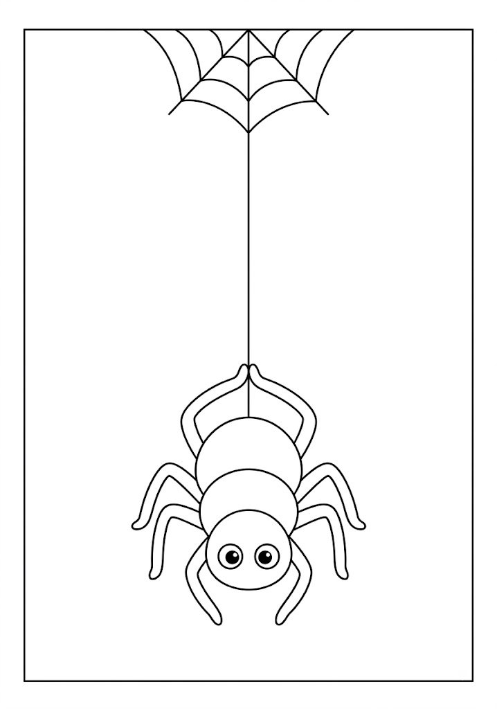 Spider Hanging Coloring Pages