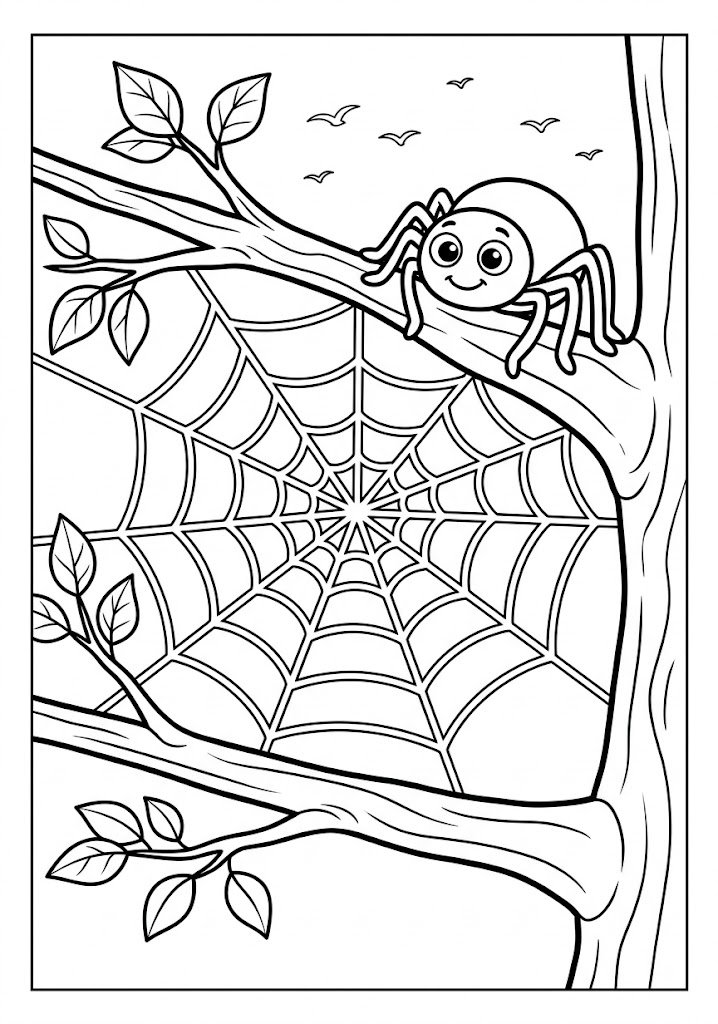 Spider Tree Coloring Page