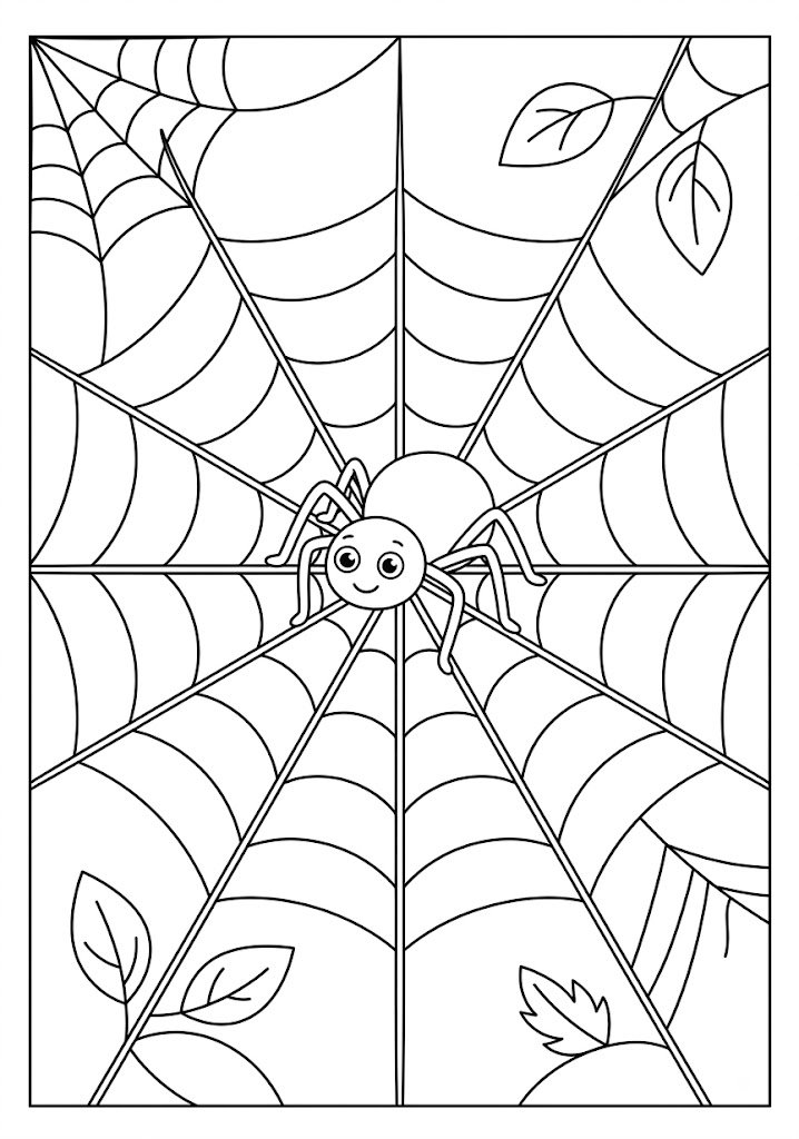 Happy Spider Coloring Pages